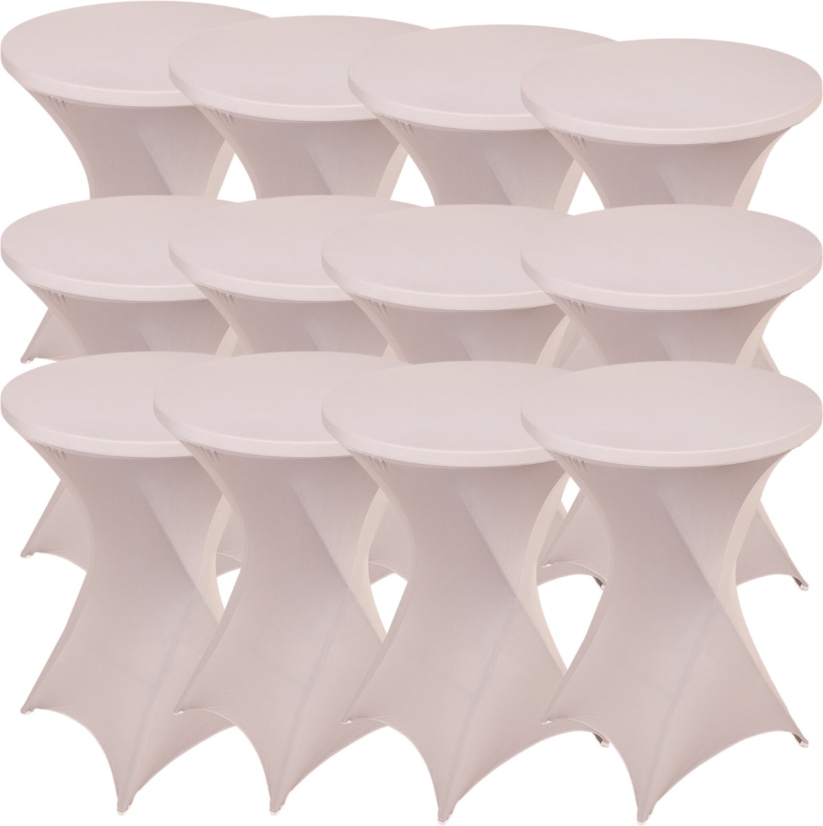 Statafelrok Licht Grijs x 12 – ∅80-85 x 110 cm – Stretch 12 stuks –   voor Statafel – Geschikt voor Horeca Evenementen | Sta Tafel Hoes | Staantafelhoes | Cocktailparty | Trouwerij